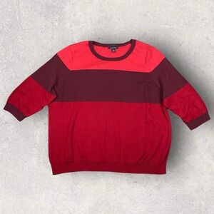 Lands' End Women's Red 100% Supima Cotton Crewneck Sweater Top Size 2x (20w-22w)